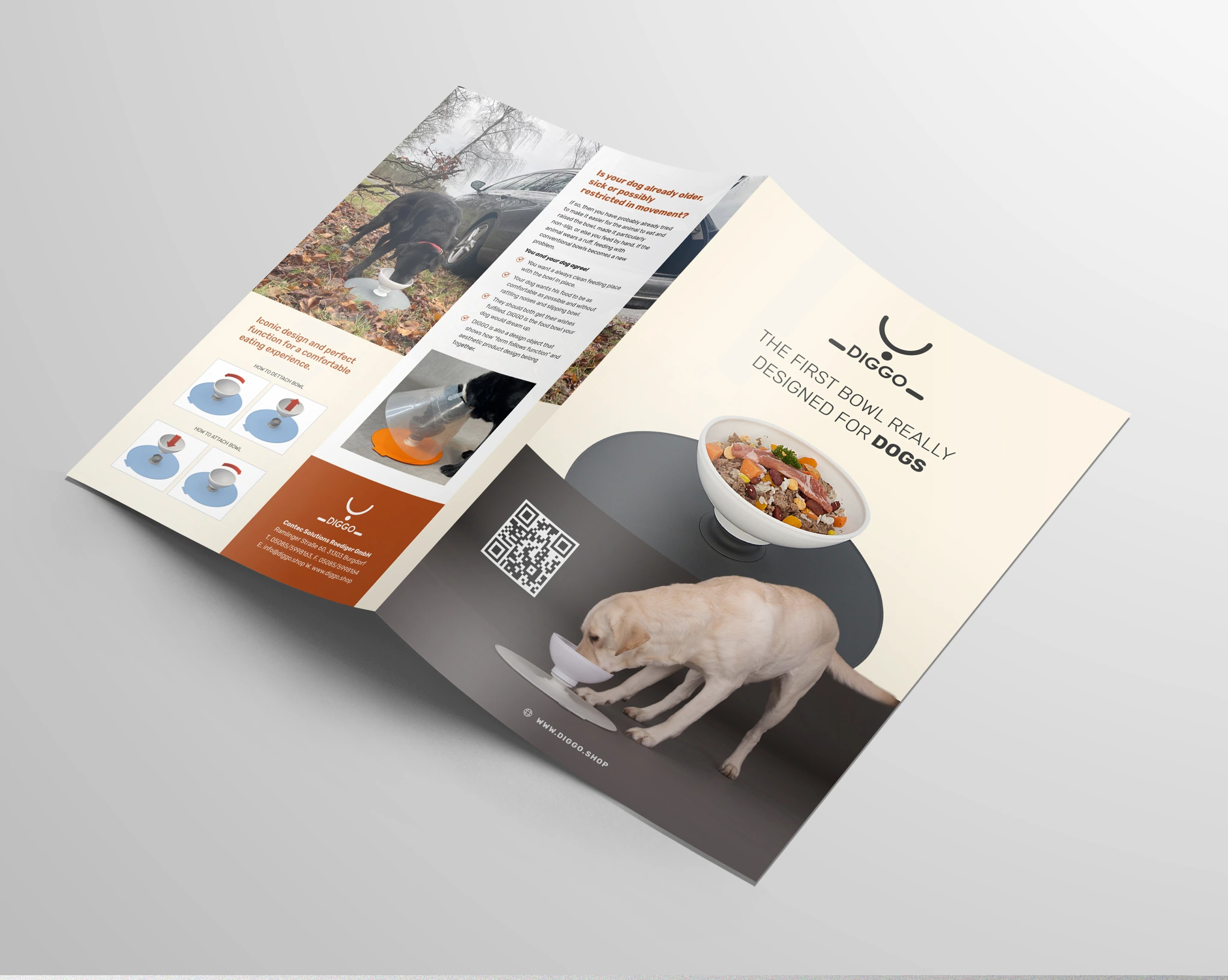 Diggo — Brochure direction 02 · folded view