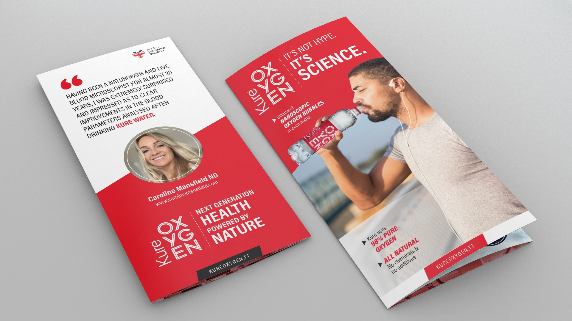 Kure Oxygen — Trifold brochure · folded view