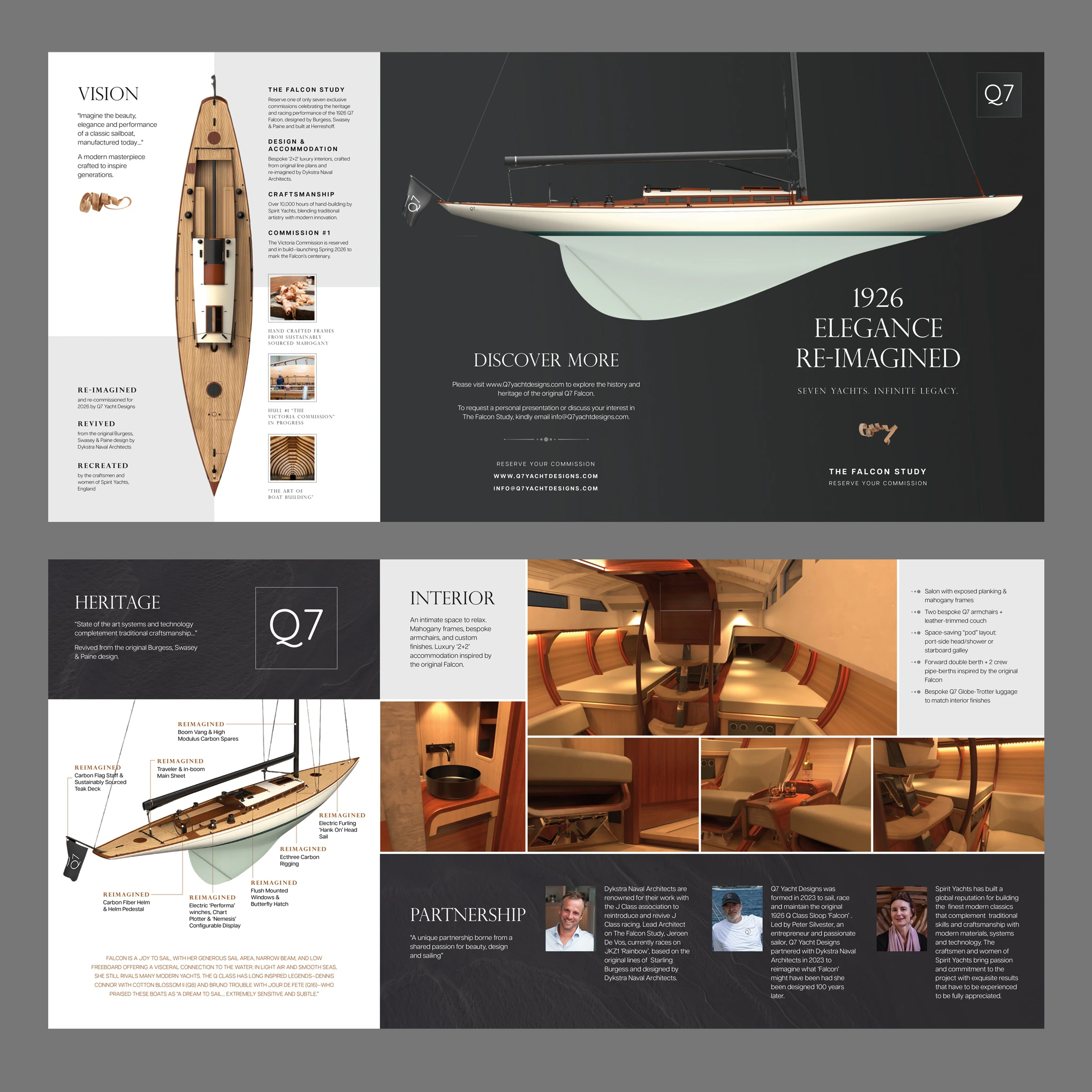 Q7 Yacht Designs — Brochure direction 02 · full layout