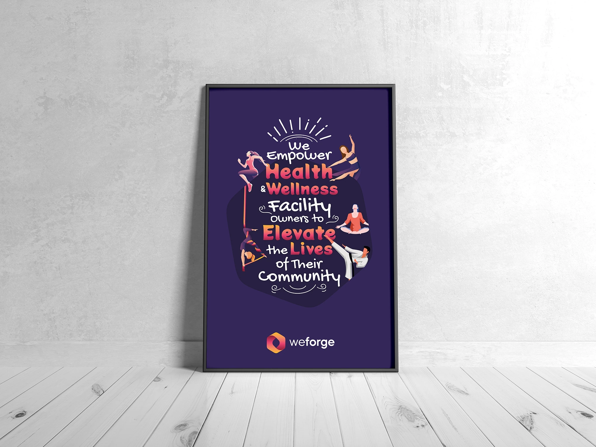 WeForge — Mission poster · dark direction